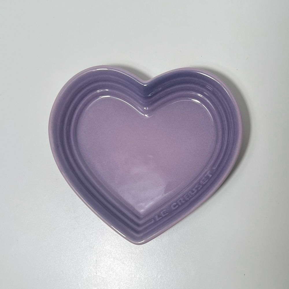 Le Creuset Stoneware Heart Shaped Trinket Dish Plate Tray Bowl - Picture 2 of 7